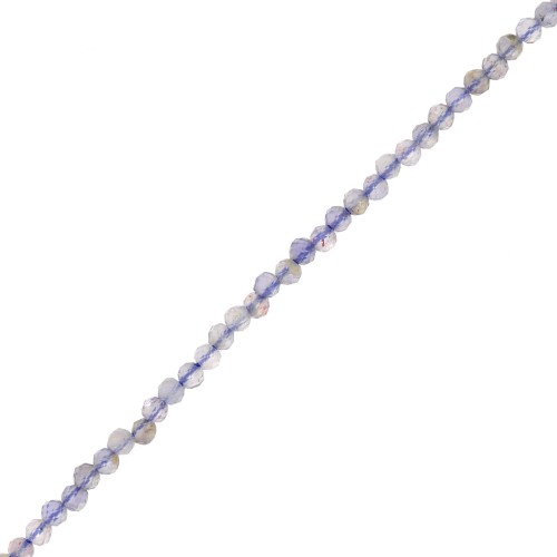 Perline sfaccettate rotonde da 2 mm in pietra semipreziosa - Iolite x39cm