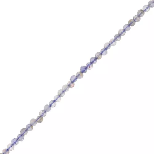 Perline sfaccettate rotonde da 2 mm in pietra semipreziosa - Iolite x39cm