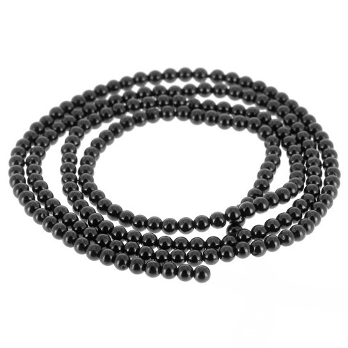 Perle rotonde da 2,5 mm in pietra semipreziosa - Black Spinelle x38cm