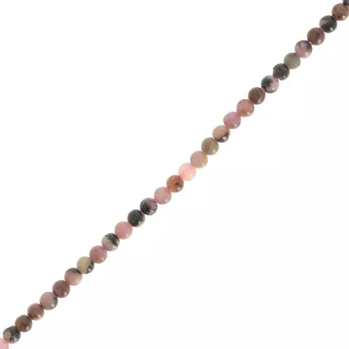 Perline rotonde da 2 mm in pietra semipreziosa - Rodonite x39cm
