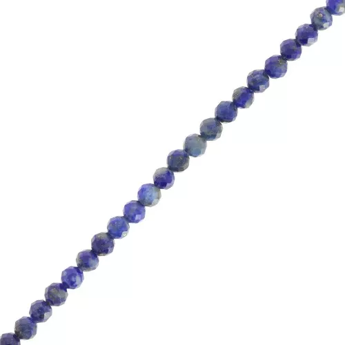 Perle sfaccettate rotonde da 3 mm in pietra semipreziosa - Lapislazzuli x38cm