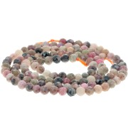 Perla rotonda sfaccettata da 3 mm in pietra semipreziosa - Rodonite x 39 cm