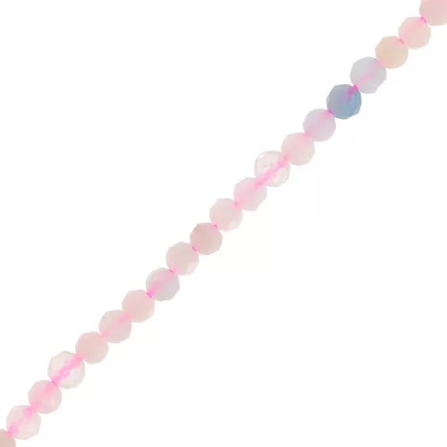 Perline sfaccettate rotonde da 3 mm in pietra semipreziosa - Morganite x39cm