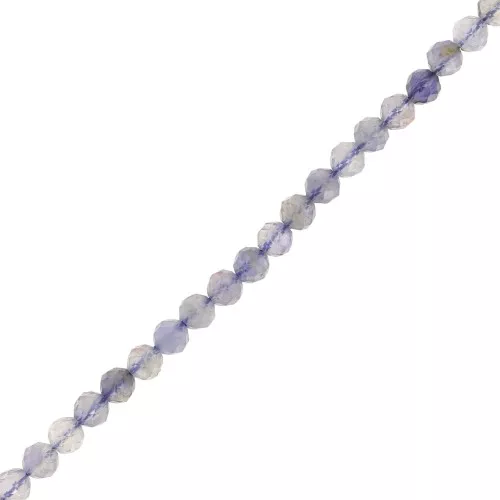 Perline sfaccettate rotonde da 3 mm in pietra semipreziosa - Iolite x39cm