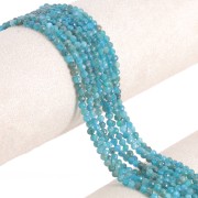 Perle sfaccettate rotonde da 3 mm in pietra semipreziosa - Apatite x38,5 cm