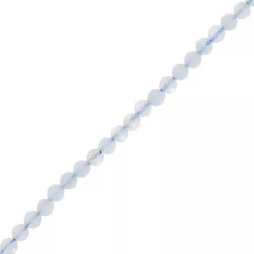 Perline sfaccettate rotonde da 3 mm in pietra semipreziosa - Acquamarina x38cm
