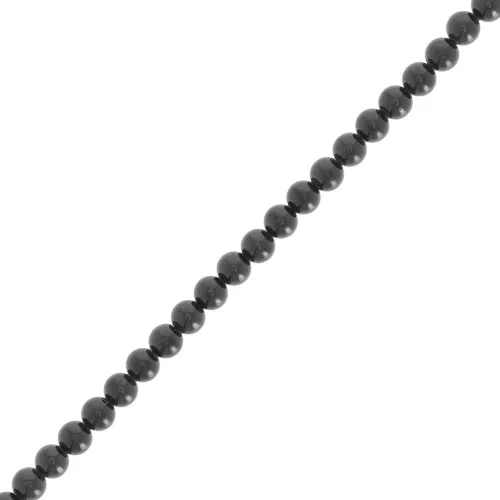 Perline rotonde da 3 mm in pietra semipreziosa - Spinelle nere x38cm