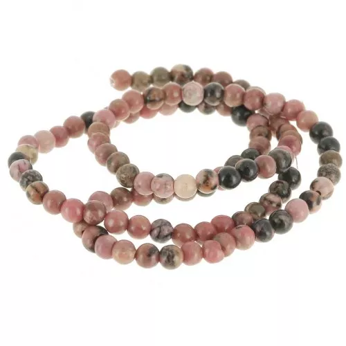 Perline rotonde 4,5 mm in pietra semipreziosa - Rodonite x38cm