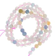 Perline rotonde da 4,5 mm in pietra semipreziosa - Morganite x39cm