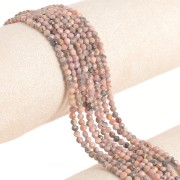 Perline sfaccettate rotonde da 4 mm in pietra semipreziosa - Rodocrosite x39cm