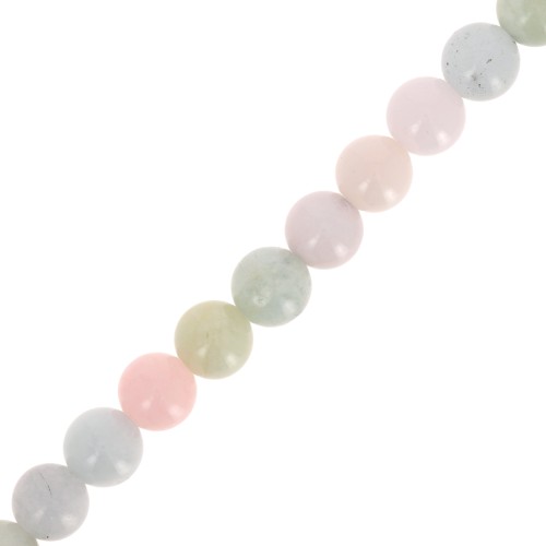 Perline rotonde 6,5 mm pietra semi preziosa- Morganite x38cm