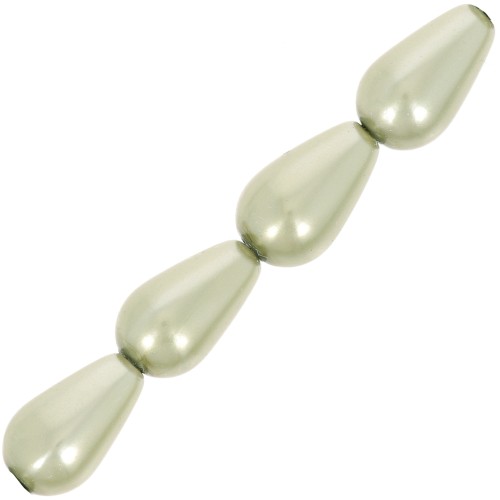 Perle Preciosa Pearshape Pearl 10x6 mm - Light Green x10