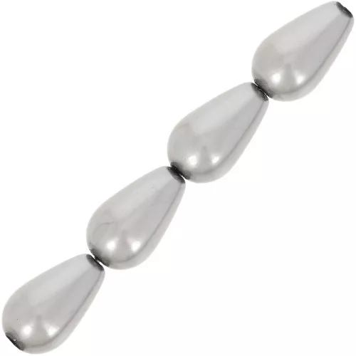 Perle Preciosa Pearshape Pearl 10x6 mm - Dark Grey x10