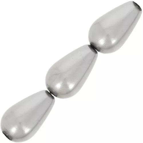 Perle Preciosa Pearshape Pearl 15x8 mm - Dark Grey x5