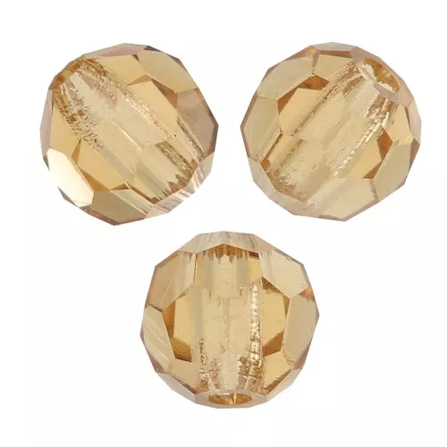 Perline rotonde sfaccettate Preciosa -Round Bead 3 mm - Light Colorado Topaz x20