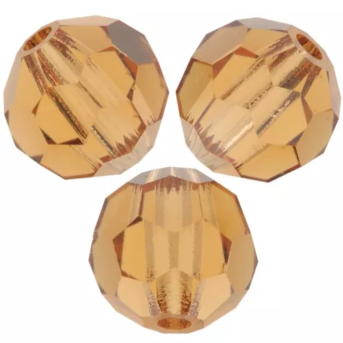 Perle rotonde sfaccettate Preciosa - Round Bead 5 mm - Light Colorado Topaz x15