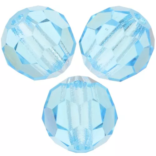 Perline sfaccettate rotonde Preciosa -Round Bead 5 mm - Aqua Bohemica x15