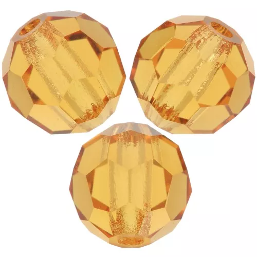 Perline rotonde sfaccettate Preciosa - Round Bead 6 mm - Topaz x6