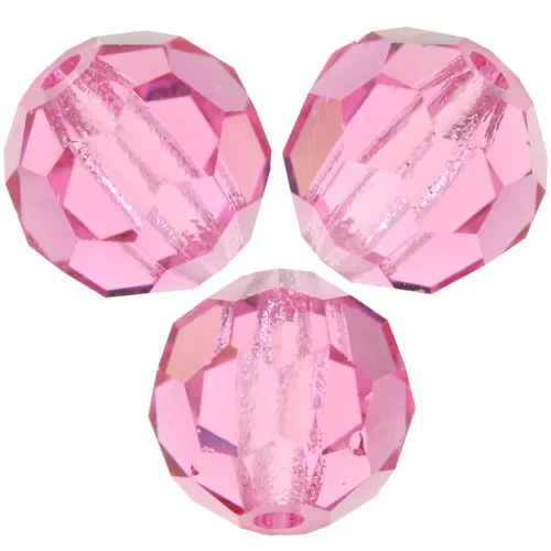 Perline sfaccettate rotonde Preciosa -Round Bead 6 mm - Rosa x6