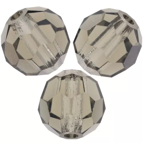 Perline sfaccettate rotonde Preciosa -Round Bead 6 mm - Black Diamond x6