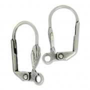 Orecchini con ganci chiusi conghiglia mm. 18 argentato antico