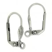 Orecchini con ganci chiusi conghiglia mm. 18 argentato antico