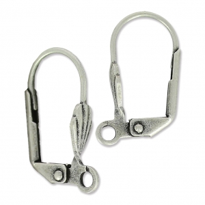 Orecchini con ganci chiusi conghiglia mm. 18 argentato antico