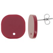 Orecchini perno quadrati a in acrilico opaco 15 mm - Bordeaux x2|raw }}