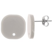 Orecchini perno quadrati a in acrilico opaco 15 mm - Grigio x2|raw }}