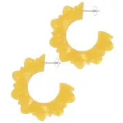 Orecchini a cerchio fiore in acetato 49 mm - Perla girasole x2