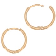 Orecchini a cerchio grande da 14 mm per decorare - placcati oro 3 micron x2|raw }}