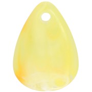 Zecchini petali di fiore curvo da 17 mm in acrilico - Giallo marmorizzato x15