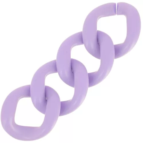 Maglia acrilica ovale ritorta 39x34 mm - Lilla opaco satinato x1