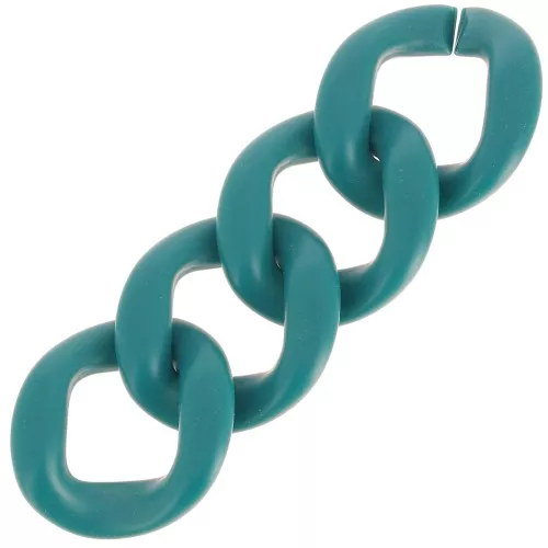 Maglia ovale ritorta in acrilico 39x34 mm - Blu anatra opaco satinato x1