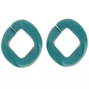 Maglia ovale ritorta in acrilico 39x34 mm - Blu anatra opaco satinato x1