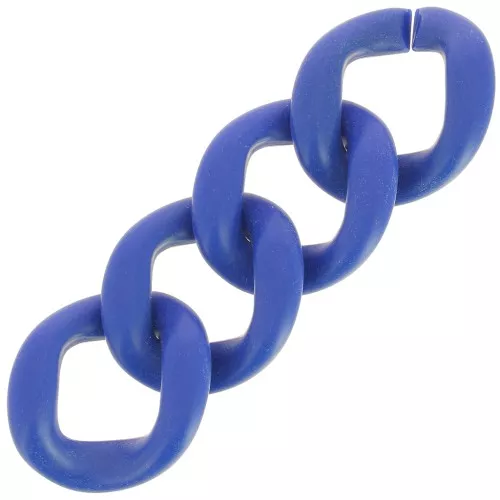 Maglia ovale ritorta in acrilico 39x34 mm - Lapis satinato blu opaco x1