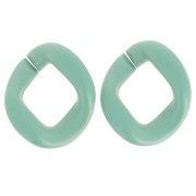 Maglia ovale ritorta in acrilico 39x34 mm - Salvia opaca satinata x1