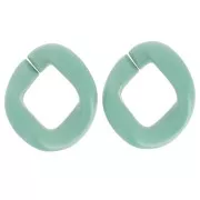 Maglia ovale ritorta in acrilico 39x34 mm - Salvia opaca satinata x1