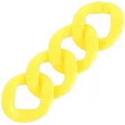 Maglia acrilica ovale ritorta 39x34 mm - Giallo fluorescente x1