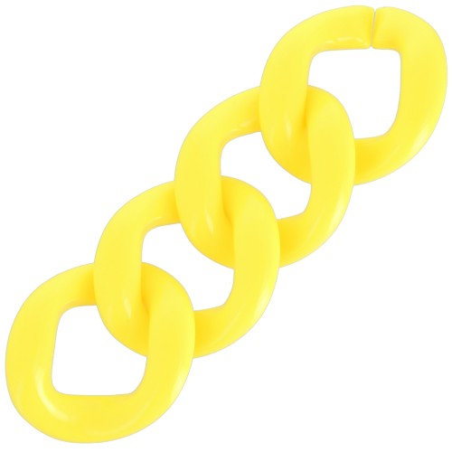 Maglia acrilica ovale ritorta 39x34 mm - Giallo fluorescente x1