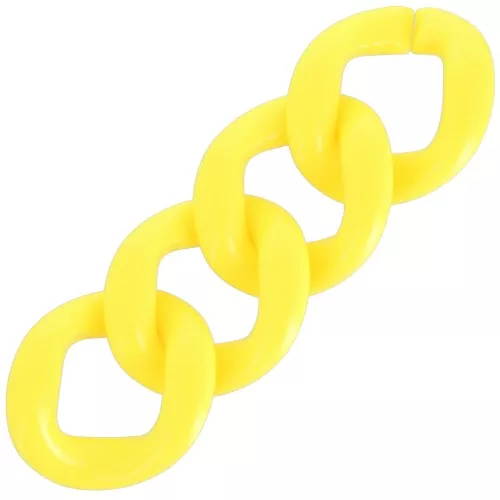 Maglia acrilica ovale ritorta 39x34 mm - Giallo fluorescente x1