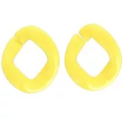 Maglia acrilica ovale ritorta 39x34 mm - Giallo fluorescente x1