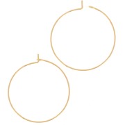 Orecchini a cerchio sottili da decorare, 34 mm - Acciaio inossidabile 316L Dorato, 2 pezzi