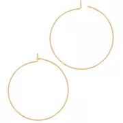 Orecchini a cerchio sottili da decorare, 34 mm - Acciaio inossidabile 316L Dorato, 2 pezzi