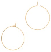 Orecchini a cerchio sottili da decorare, 34 mm - Acciaio inossidabile 316L Dorato x2
