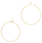 Orecchini a cerchio sottili da decorare, 34 mm - Acciaio inossidabile 316L Dorato x2
