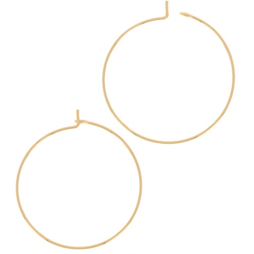 Orecchini a cerchio sottili da decorare, 34 mm - Acciaio inossidabile 316L Dorato, 2 pezzi