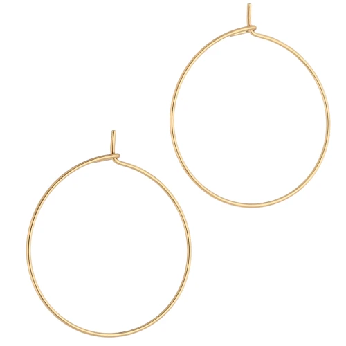 Orecchini cerchio da 25 mm - Acciaio inossidabile 316L dorato x2
