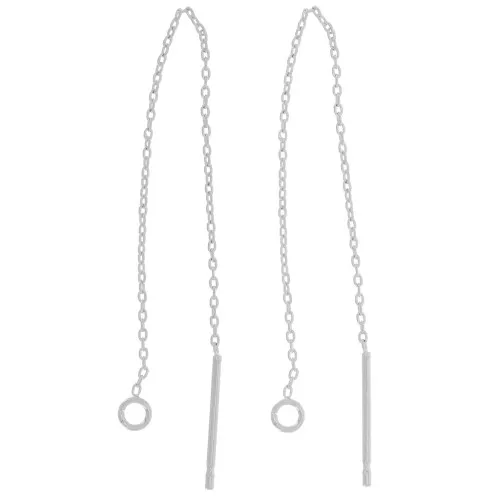 Orecchini a rete forzatina 70 mm - Placcati argento x2