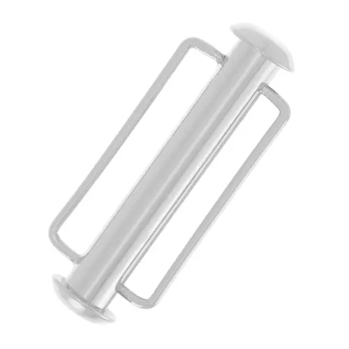 Chiusura scorrevole per tessitura di perline 27 mm - Argentatura fine x1